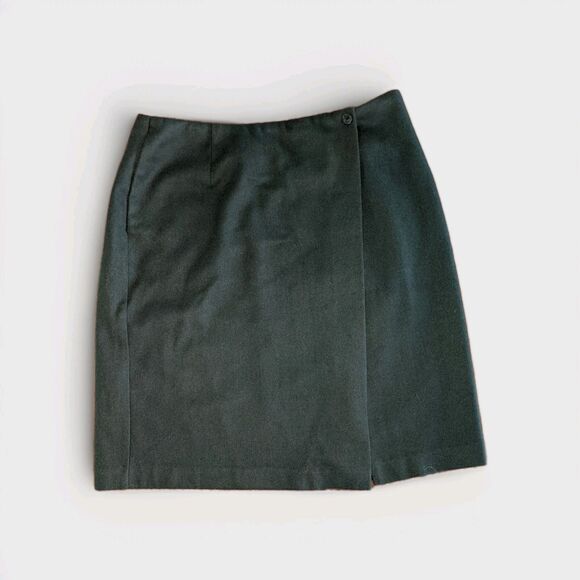 Michele Dresses & Skirts - Michele VINTAGE 100% Wool Skirt Sz L Solid Lined Army Green Classic Office VTG